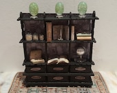 Miniature Library Antique, Dollhouse, Scale 1.12