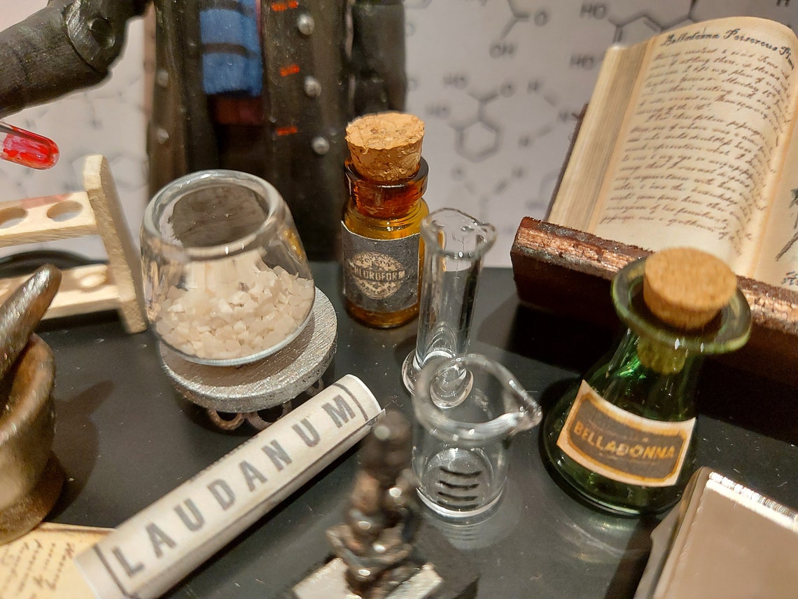 Dollhouse Chemistry Laboratory Miniature Laboratory Table Etsy