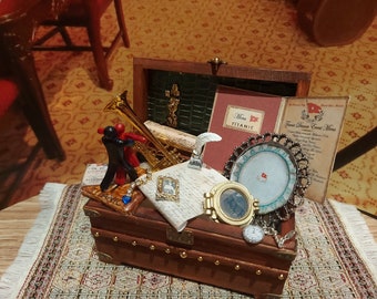 Dollhouse Titanic Trunk, Miniature Memorabilia, 1:12 scale