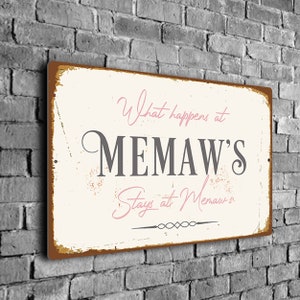 Insegna "Memaw's House", insegne "Memaw's House" in stile vintage, decorazioni "Memaw's", regalo per la festa della mamma, decorazioni "Memaw's Place", CMSWHA13022312