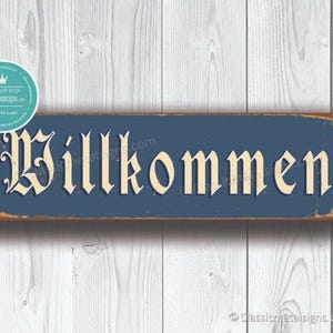 Willkommen Sign: German Welcome Sign, Bavarian Decor