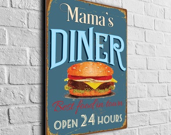 Mama's Diner Sign, GIFT FOR MAMA, Grandmother, Custom Signs, Diner Sign, Mama Gift, Gift Mama, Diner  Decor, Mama's Diner, CMSDN04122307