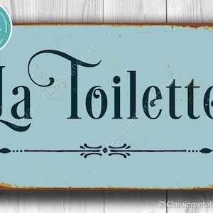 Bathroom Sign: La Toilette Vintage Style - French Restroom Plaque