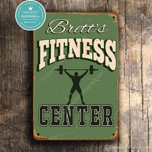 FITNESS CENTER SIGN, Customizable Fitness Center Sign, Vintage style Fitness Center, Customizable Signs, Gym Sign, Personalized Gym Signs image 2