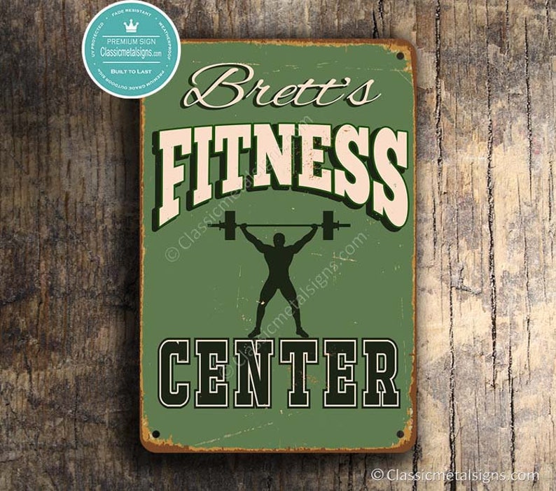 FITNESS CENTER SIGN, Customizable Fitness Center Sign, Vintage style Fitness Center, Customizable Signs, Gym Sign, Personalized Gym Signs image 2