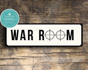 War Room Sign: Rustic Vintage Decor (Two Sizes Available)