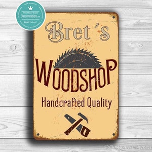 Custom WOODSHOP SIGN, Customizable Woodshop Signs, Vintage style Woodshop Sign, WOODSHOP, Personalized Woodshop Signs, Carpenter Signs