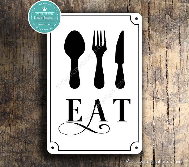 EAT Sign Eat Signs Kitchen Signs Diner Sign Restaurant Etsy