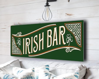 Classic Irish Bar Sign: Home Pub Plaque, Celtic Bar Décor from Ireland