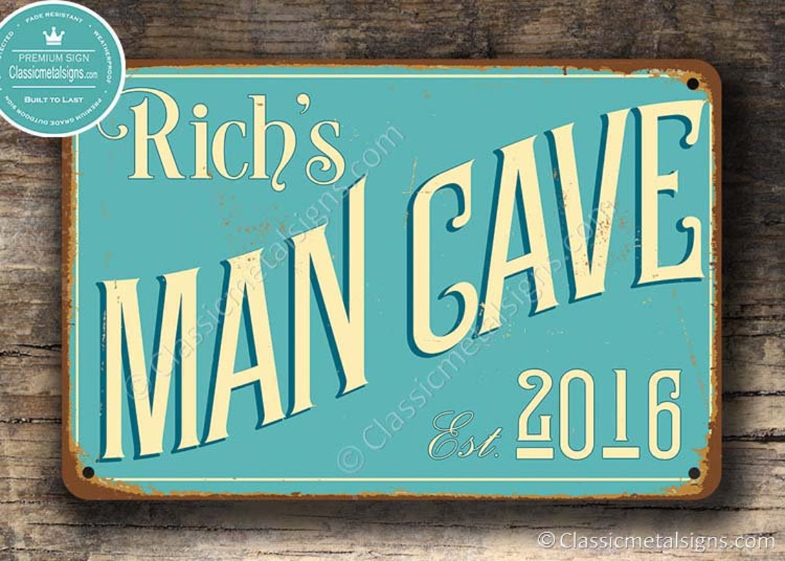 MAN CAVE SIGN Customizable Man Cave Vintage Style Man Cave Etsy