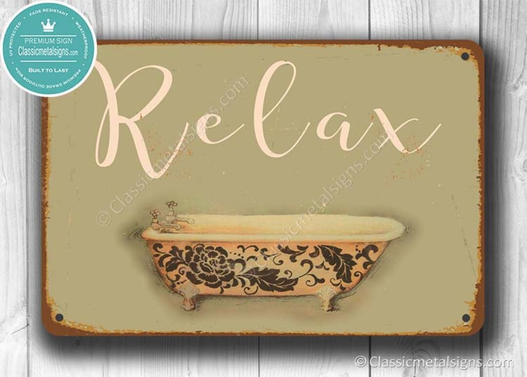 BATHROOM SIGN Bathroom Signs Vintage Style Bathroom Sign Etsy