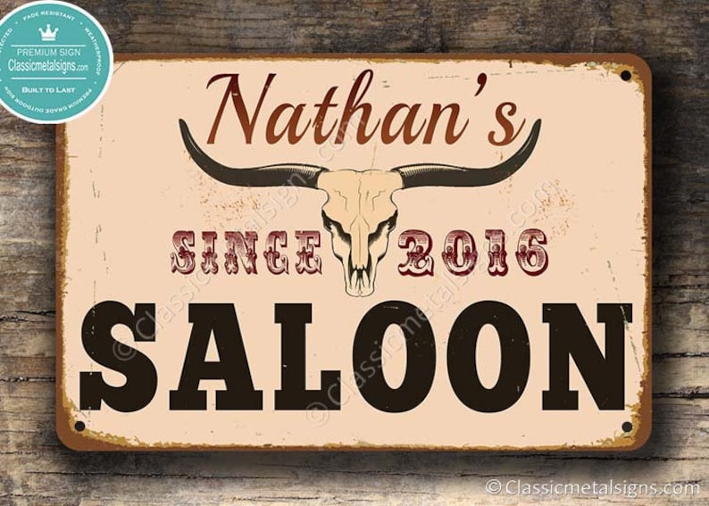 CUSTOM SALOON SIGN Customizable Saloon Signs Vintage Style Etsy