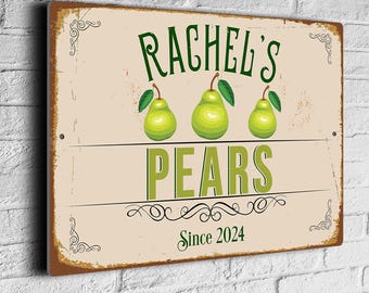 Pear Garden Sign: Custom Vintage Style (Indoor or Outdoor)