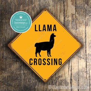 CARTELLO DI ATTRAVERSAMENTO LAMA, Segnali di attraversamento lama, Lama, Attraversamento lama di avvertimento, Segnale lama, Decorazione lama, Xing lama, Segnali, Segnale di attraversamento lama