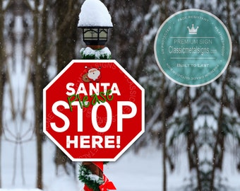 Personnalisé le bonhomme de neige Santa Stop Here "en Bois Noël Signe ajouter Kids noms Personnalisé le bonhomme de neige Santa Stop Here "en Bois Noël Signe ajouter Kids noms