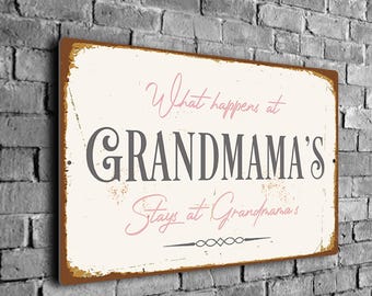 Grandmama's House Metal Sign, Rustic Kitchen Decor