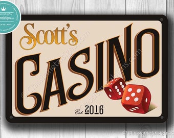 CASINO NIGHT, Customizable Casino Sign, Vintage  style Casino Sign, Casino Party, Casino Decorations, Casion Decor, Personalized Casion Sign