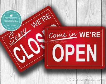 OPEN CLOSED SIGN, Store Open Closed Sign, Red Open Closed Sign, Come In We're Open Sign, Sorry We're Closed Sign, Open sign, Double Sided