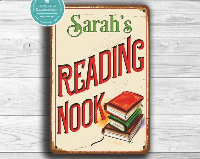 Custom READING NOOK SIGN, Customizable Reading Nook Signs, Vintage style Reading Nook Sign, Reading Room, Personalized Reading Nook Signs