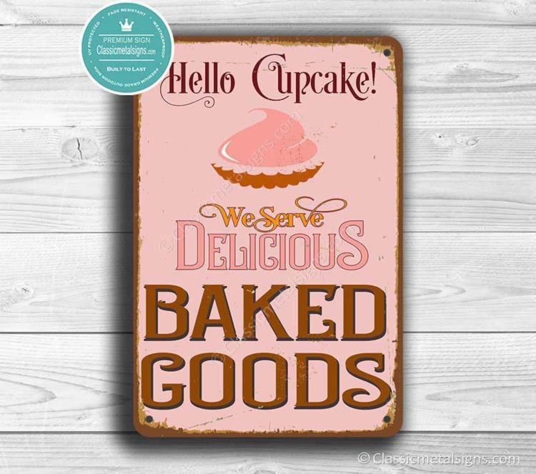 Vintage Style Cupcake Sign: Hello Cupcake Bakery Decor - Etsy