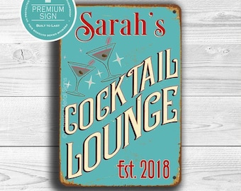 Customizable Cocktail Lounge Sign: Vintage Style Bar Decor