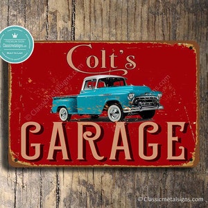 PICK UP TRUCK Garage Sign, Customizable Garage Signs, Vintage style Garage Sign, Truck Garage Sign, Gift for Truck Lovers, Pick Up Signs