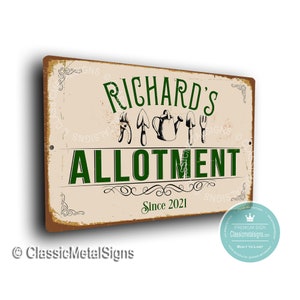 ALLOTMENT SIGN, Personalized Allotment Sign, Outdoor Signs, Custom Allotment sign, Allotment Gifts, Gift for Allotment Owner, Allotment