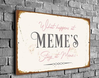 Meme's House Sign: Rustic Vintage Decor (Multiple Sizes Available)