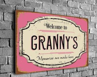 Welcome To Granny's Sign, Vintage Style Granny's Signs, Granny's Decor, Mother's Day Gift, Granny's Place Décor, CMSGMA09012305