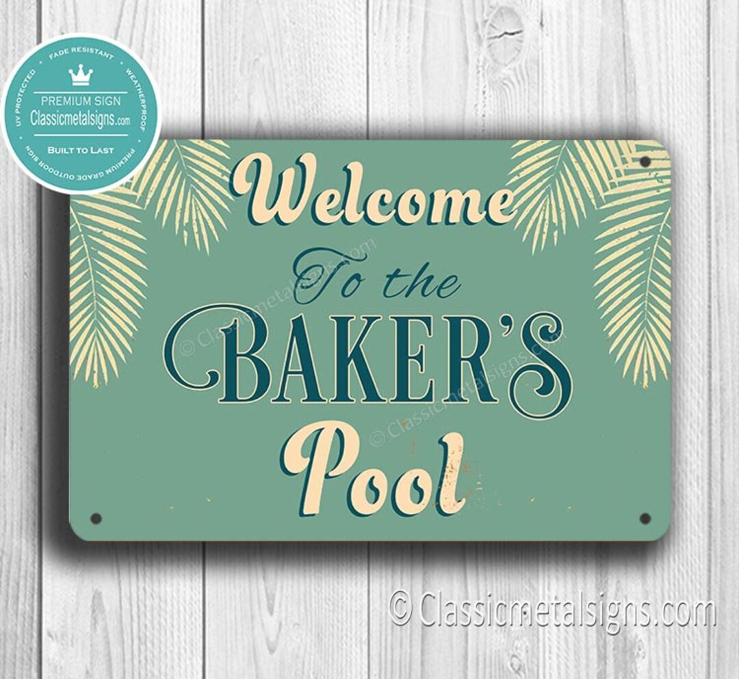 CUSTOM POOL SIGN, Customizable Pool Signs, Classic Style Pool Sign