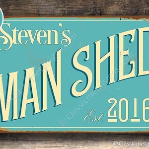 Personalized Man Shed Sign, Custom Outdoor Gift for Dad Grandpa or Handyman