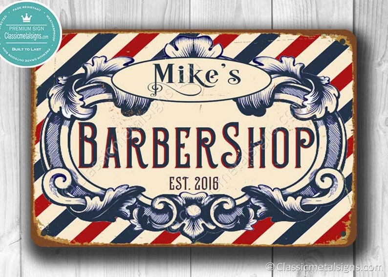 Custom BARBERSHOP SIGN, Barbershop Sign, Vintage style Barbershop Sign,Barber Signs, personalized barbershop sign, Customizable Barbers Sign 