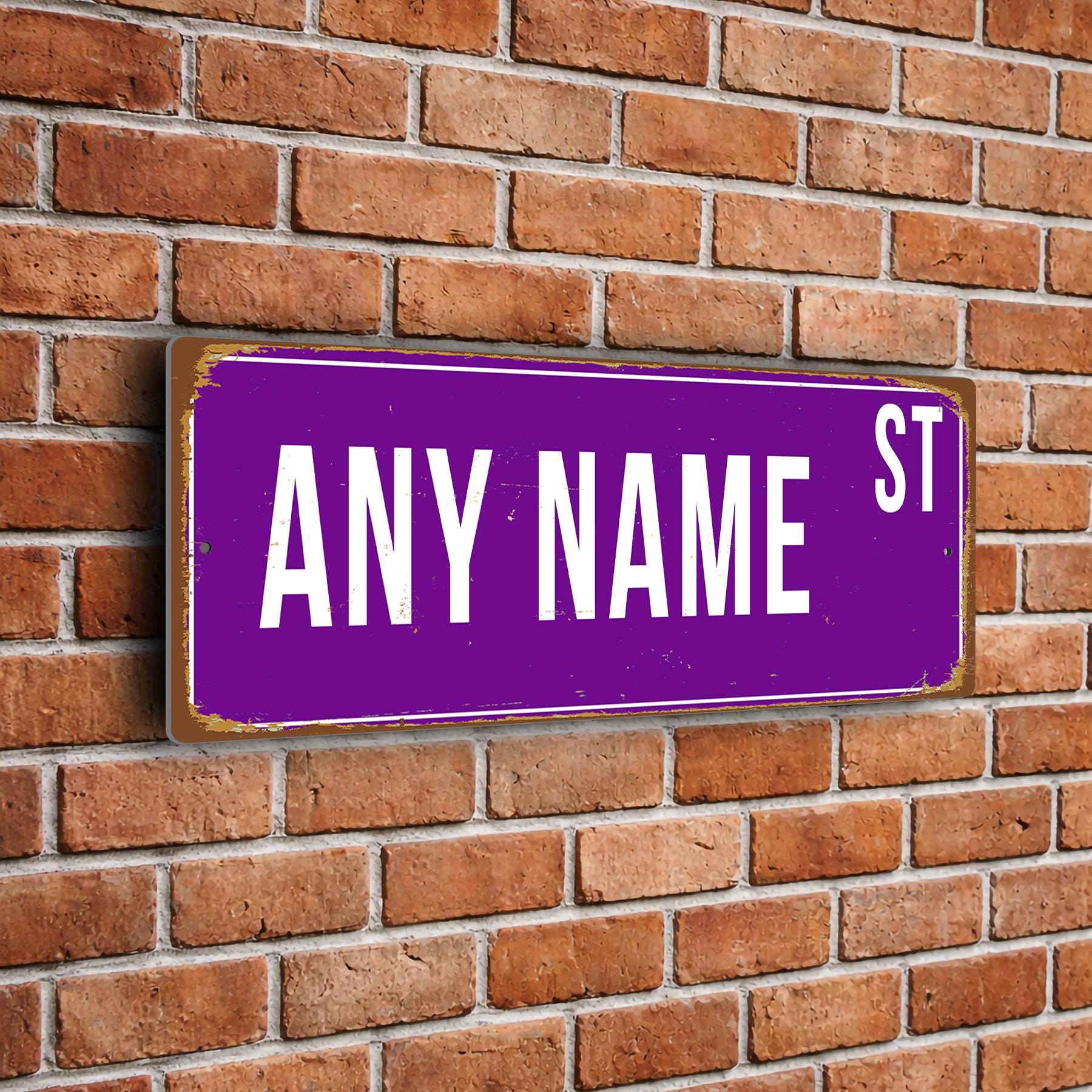 Custom Vintage Street Sign, Personalized Name Plaque, Indoor