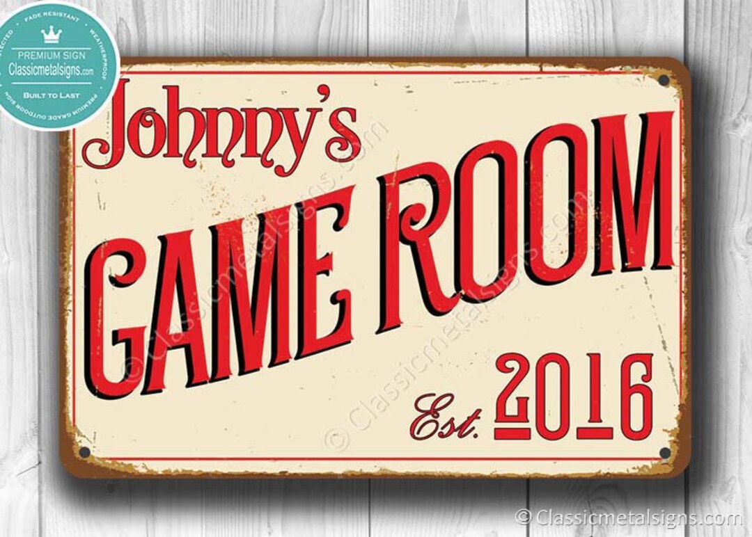 GAME ROOM SIGN, Customizable Game Room, Vintage Style Game Room