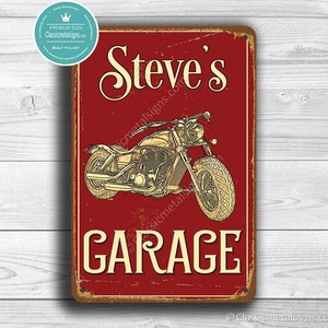 CUSTOM MOTORCYCLE SIGN, Customizable Motorcycle Signs, Vintage style Garage Sign, Motorcycle Garage Sign, Motorbike Signs, Gift for Biker