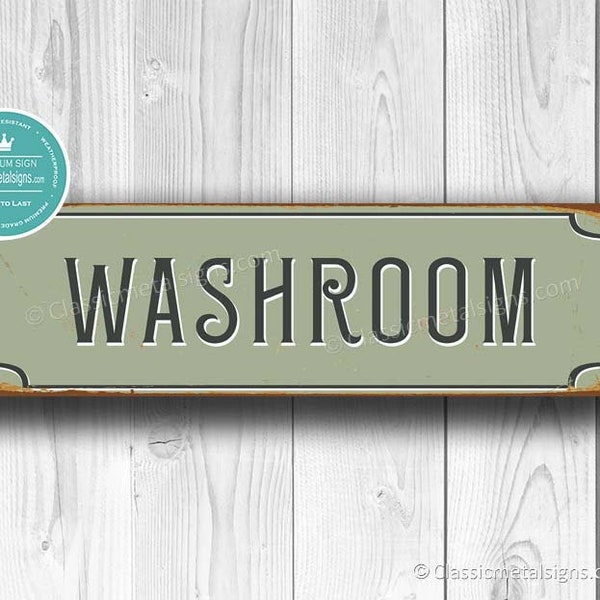 WASHROOM SIGN, Waschraum Schilder, Vintage Stil Waschraum Schild, Waschraum Dekor, Waschraum Wand Dekor, Bad Schilder, Waschraum Tür Schild, WASCHRAUM