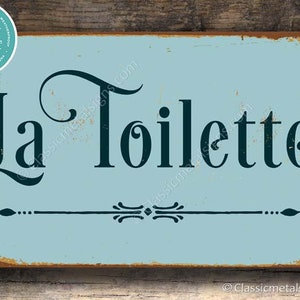 LA TOILETTE SIGN, La Toilette Signs, Vintage style La Toilette Sign, La Toilette Restroom Sign, La Toilette Toilet Sign, La Toilette Decor image 2