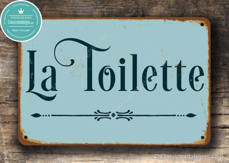 LA TOILETTE SIGN, La Toilette Signs, Vintage style La Toilette Sign, La Toilette Restroom Sign, La Toilette Toilet Sign, La Toilette Decor image 2