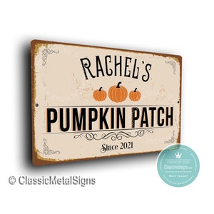 Personalized Pumpkin Patch Sign: Rustic Aluminum Composite Garden Decor