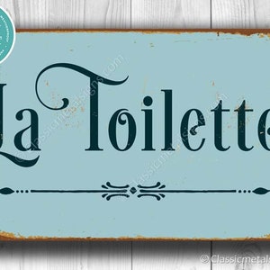 LA TOILETTE SIGN, La Toilette Signs, Vintage style La Toilette Sign, La Toilette Restroom Sign, La Toilette Toilet Sign, La Toilette Decor image 1