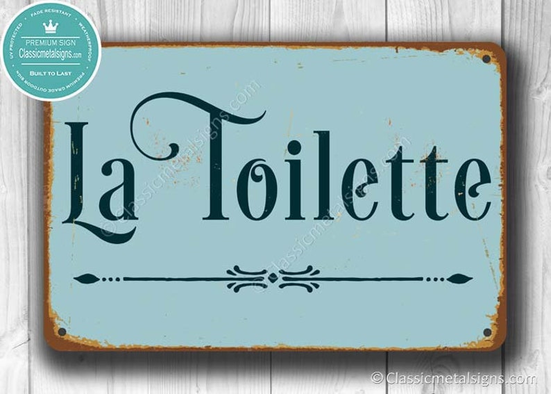 LA TOILETTE SIGN, La Toilette Signs, Vintage style La Toilette Sign, La Toilette Restroom Sign, La Toilette Toilet Sign, La Toilette Decor image 1