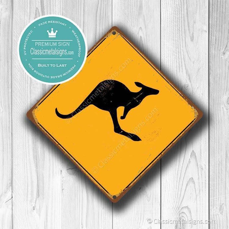 Kangaroo Crossing Sign: for Yards or Trails, Rustic Wildlife Décor image 2