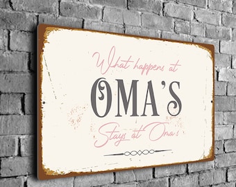 What Happens at Oma's House Sign, Kitchen Sign, Grandma's Sign, Mother's Day Gift, Kitchen Décor, CMSWHA13022322