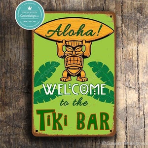 TIKI BAR SIGN, Tiki Bar Signs, Vintage style Tiki Bar sign, Home Bar Decor, Tiki Decor, Man Cave, Tiki Bar Decor, Tiki Bar, Home Wet Bar