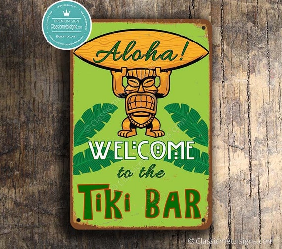 Tiki Bar Sign Tiki Bar Signs Vintage Style Tiki Bar Sign Etsy