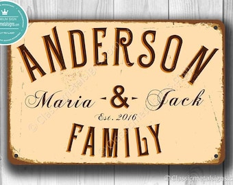 CUSTOM FAMILY NAME Sign, Customizable Family Name Signs, Family Name Sign, Vintage style Family Name Sign, Family Name Established Sign