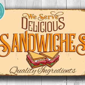 SANDWICHES RESTAURANT SIGN, Restaurant Sign, Cafe Sign, Vintage style Restaurant Sign, Sandwiches Wall Sign, Diner Sign, Restaurant Decor