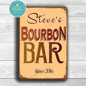 CUSTOM BOURBON BAR Sign, Personalized Bourbon Sign, Vintage style Bourbon Bar Sign, Customizable Signs, Custom Bourbon Sign, Bourbon Signs