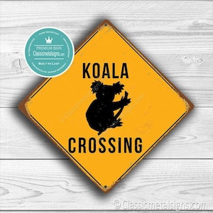 Koala Crossing-bord: Rustieke vintage look - Geschikt voor binnen en buiten afbeelding 2