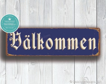 VALKOMMEN SWEDISH WELCOME Sign, Valkommen Signs, Valkommen Swedish Old World Welcome Sign, Valkommen Decor, Swedish Sign Decor, Valkommen